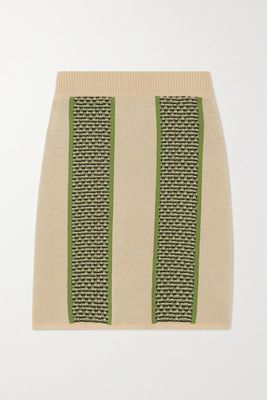 Ahluwalia - Jacquard-knit Merino Wool Mini Skirt - Neutrals