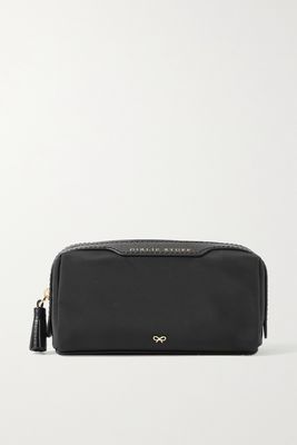 Anya Hindmarch - Girlie Stuff Textured Leather-trimmed Econyl Cosmetics Case - Black