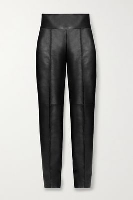 Alexandre Vauthier - Leather Slim-leg Pants - Black