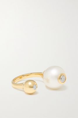State Property - Nemara 18-karat Gold, Pearl And Diamond Ring - 7