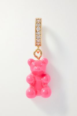 Crystal Haze - Nostalgia Bear Gold-plated, Resin And Cubic Zirconia Pendant - Pink