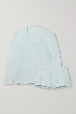 Eberjey - Gisele Piped Stretch-modal Pajama Set - Blue