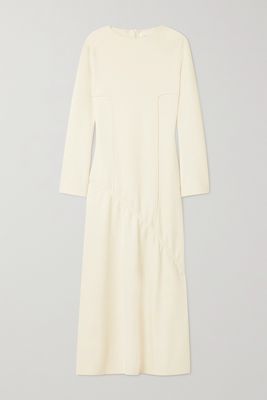 Caes - Gathered Organic Cotton-blend Midi Dress - Ivory