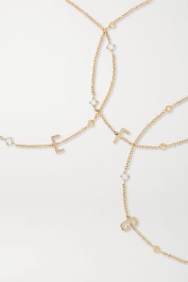 STONE AND STRAND - Initial 14-karat Gold Pearl Bracelet - X