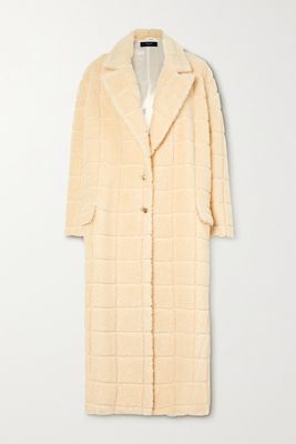 AMIRI - Oversized Checked Fleece Coat - Cream
