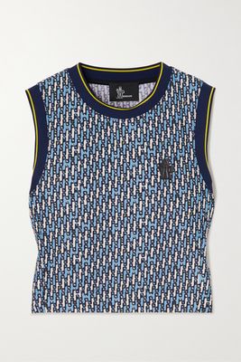 Moncler Genius - Cropped Printed Stretch-jersey Tank - Blue