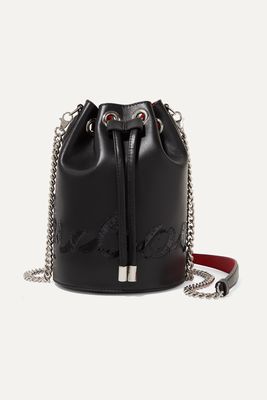 Christian Louboutin - Marie Jane Embellished Leather Bucket Bag - Black