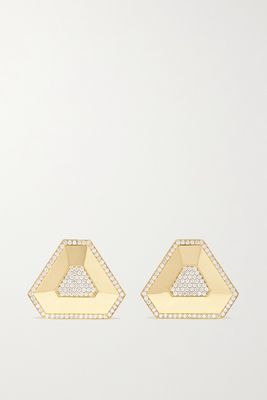 OFIRA - Shield 18-karat Gold Diamond Earrings - one size