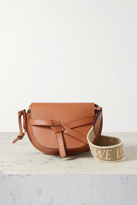 Loewe - Gate Mini Canvas Jacquard-trimmed Leather Shoulder Bag - Brown