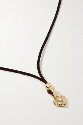 Mizuki - 14-karat Gold, Cord And Diamond Necklace - one size