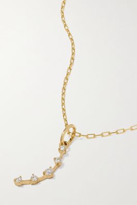Jade Trau - Mini Crescent 18-karat Gold Diamond Necklace - one size