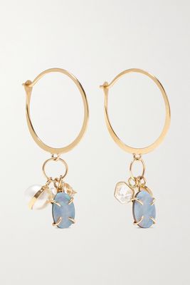 Melissa Joy Manning - 14-karat Recycled Gold Multi-stone Hoop Earrings - one size