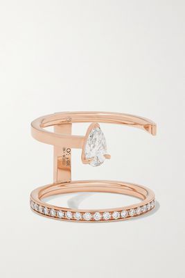 Repossi - Serti Sur Vide 18-karat Rose Gold Diamond Ring - 51