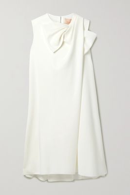 Roksanda - Selena Bow-embellished Crepe Mini Dress - Ivory