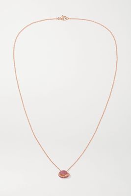 Almasika - Cauri Arc En Ciel 18-karat Rose Gold Sapphire Necklace - one size