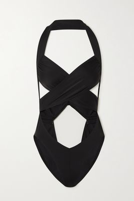 Norma Kamali - Cutout Halterneck Swimsuit - Black
