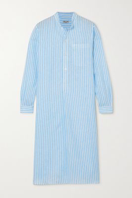 Charvet - Elysee Oversized Striped Cotton-poplin Nightdress - Blue
