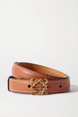 Loewe - Anagram Textured-leather Belt - Brown