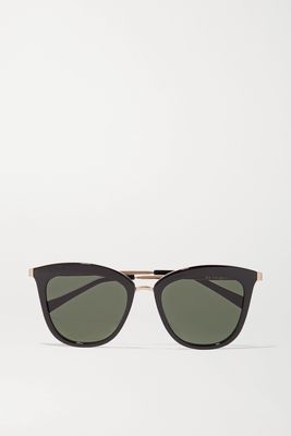 Le Specs - Caliente Cat-eye Acetate And Gold-tone Sunglasses - Black