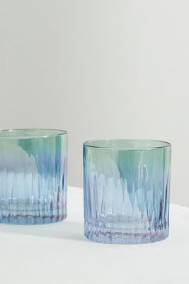 Luisa Beccaria - Dégradé Set Of Two Small Glass Tumblers - Blue