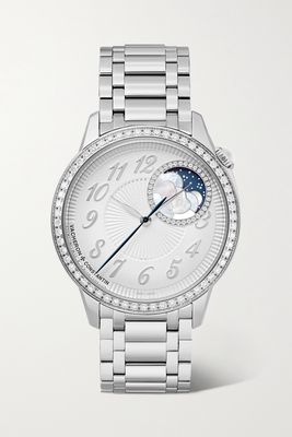 Vacheron Constantin - Egérie Automatic Moon-phase 37mm Stainless Steel And Diamond Watch - Silver