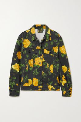Richard Quinn - Floral-print Denim Jacket - Yellow