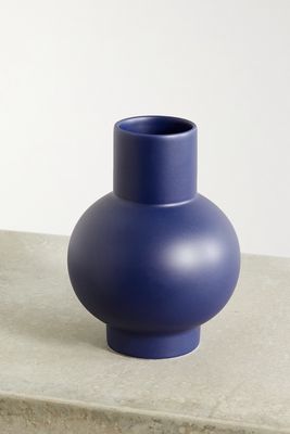 Raawii - Strøm Large Earthenware Vase - Blue