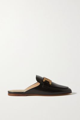 Tod's - Embellished Leather Slippers - Black