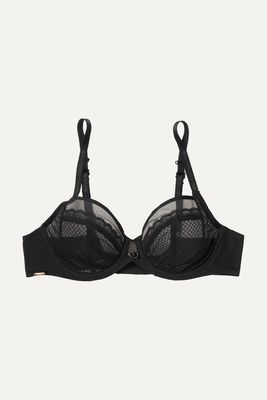 Chantelle - Parisian Allure Multi-way Stretch-jersey, Lace And Tulle Underwired Bra - Black