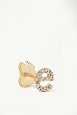 STONE AND STRAND - Alphabet Gold Diamond Single Earring - V