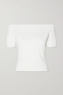 Alexander McQueen - Off-the-shoulder Stretch-knit Top - White