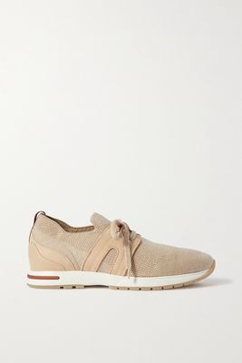 Loro Piana - Flexy Lady Wool, Leather And Suede Sneakers - Neutrals