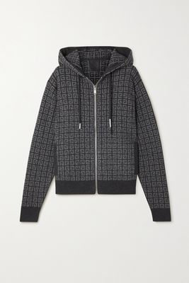 Givenchy - Cashmere-jacquard Hoodie - Gray