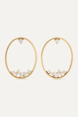 Mizuki - 14-karat Gold Diamond Hoop Earrings - one size