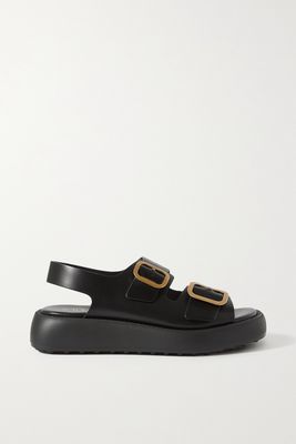 Tod's - Gomma Buckled Leather Platform Sandals - Black