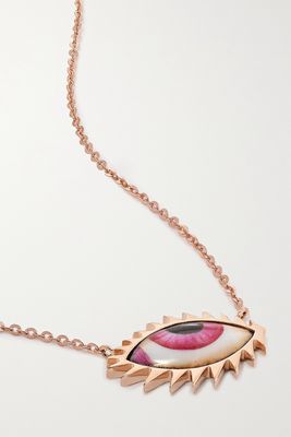 Lito - Apollo 13 Petite Pink 14-karat Rose Gold And Enamel Necklace - one size