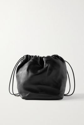 Jil Sander - Gathered Leather Bucket Bag - Black