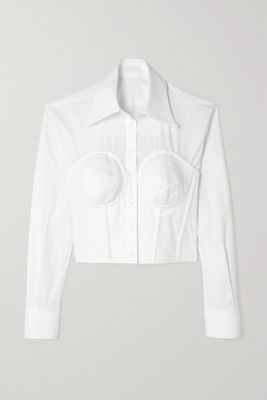 Dolce & Gabbana - Layered Cotton-blend Poplin And Piqué Shirt - White