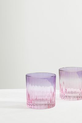 Luisa Beccaria - Dégradé Set Of Two Small Glass Tumblers - Purple