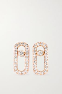 Messika - Move Uno 18-karat Rose Gold Diamond Earrings - one size