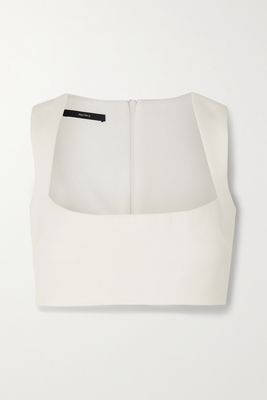 Alex Perry - Rae Cropped Crepe Top - White