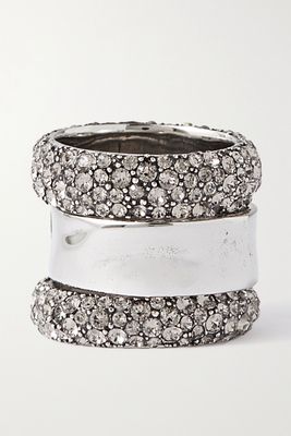 Alexander McQueen - Silver-tone Crystal Ring - 13
