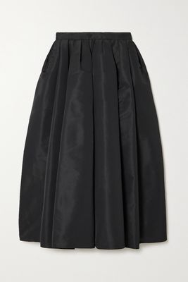Alexander McQueen - Pleated Faille Midi Skirt - Black