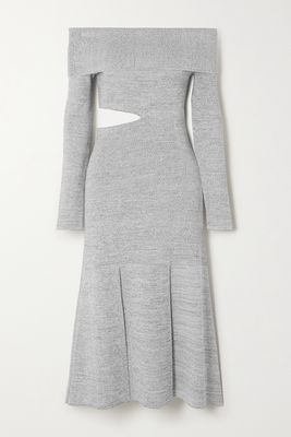 Proenza Schouler - Off-the-shoulder Cutout Stretch-knit Maxi Dress - Gray