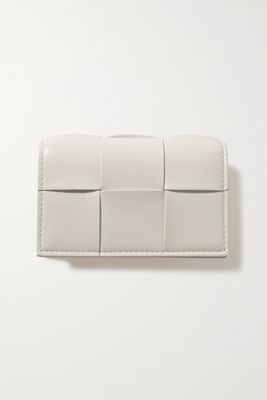 Bottega Veneta - Cassette Intrecciato Leather Cardholder - White