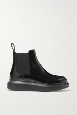 Alexander McQueen - Glossed-leather Exaggerated-sole Chelsea Boots - Black