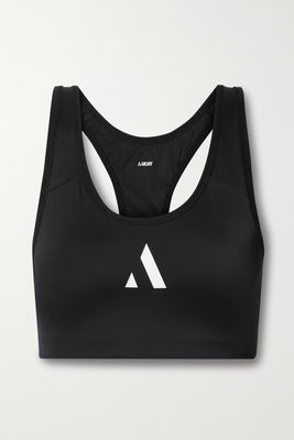 AARMY - Chelsea Printed Stretch Sports Bra - Black
