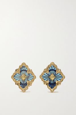 Buccellati - Opera Tulle 18-karat Gold Enamel Earrings - one size