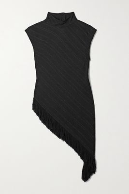 Proenza Schouler - Asymmetric Fringed Crepe Top - Black