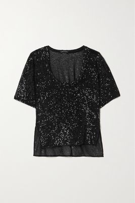 TOM FORD - Sequined Tulle T-shirt - Black
